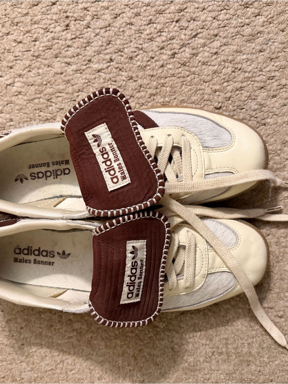 adidas Kids Cream and Brown Retro Lace-Up Sneakers